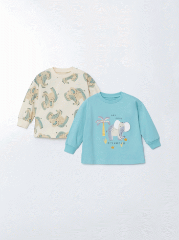 Boys' Printed Crew Neck T-Shirt Set