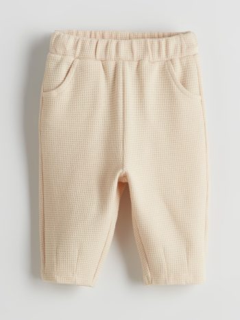 LCW Baby Beige Elastic Waist Boys Sweatpants Set