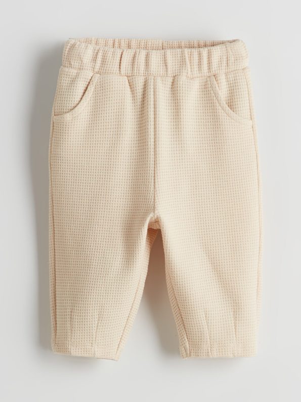LCW Baby Beige Elastic Waist Boys Sweatpants Set