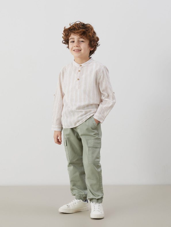 LCW Kids Green Elastic Waist Boys Cargo Pants