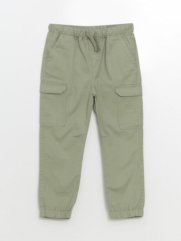 LCW Kids Green Elastic Waist Boys Cargo Pants