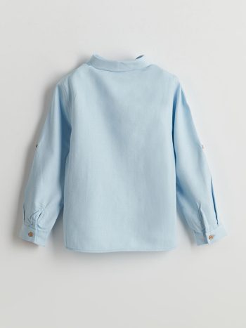 LCW Kids Blue Long Sleeve Basic Shirt for Boys
