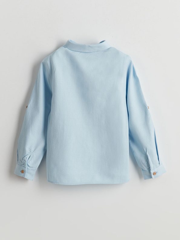 LCW Kids Blue Long Sleeve Basic Shirt for Boys