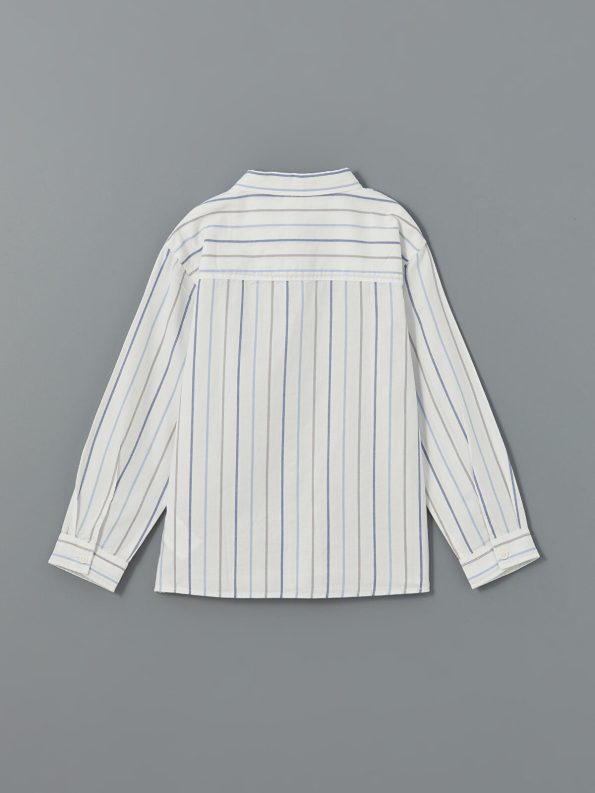 LCW Kids Beige Long Sleeve Striped Shirt for Boys