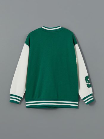 Hooded Printed Long Sleeve Boys Zip-Up Sweatshirt
