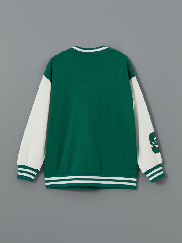 Hooded Printed Long Sleeve Boys Zip-Up Sweatshirt