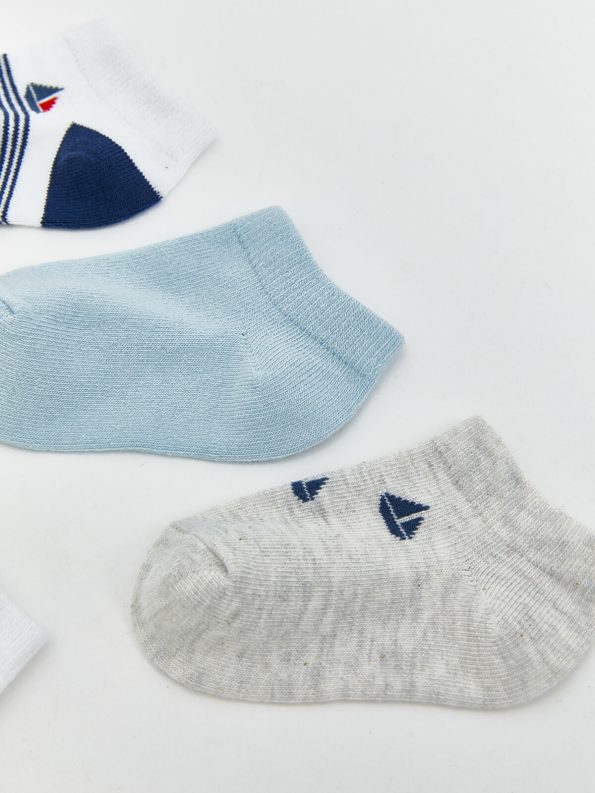 LCW Baby Blue Printed Baby Boy Sock Set
