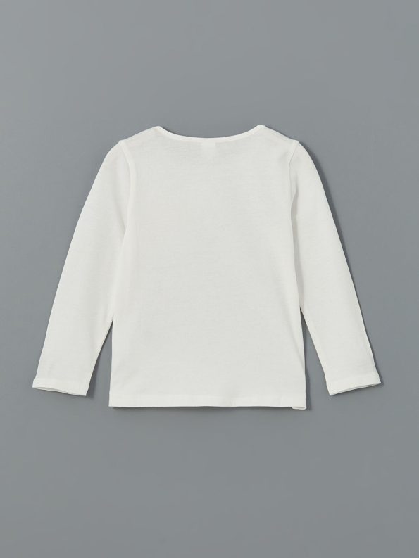 LCW Kids Cream Floral Long Sleeve T-Shirt for Girls