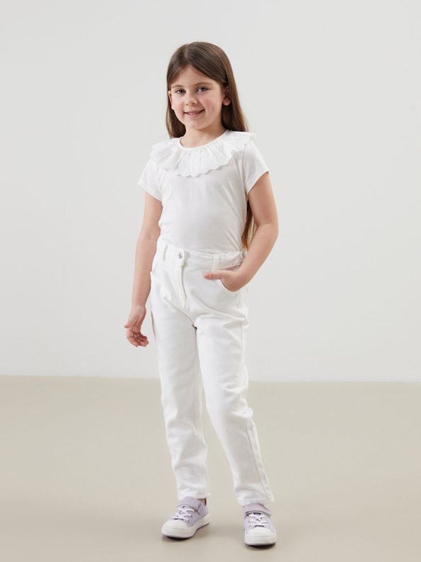 Thick Basic Girls' Jogger Pants with Elastic Waist