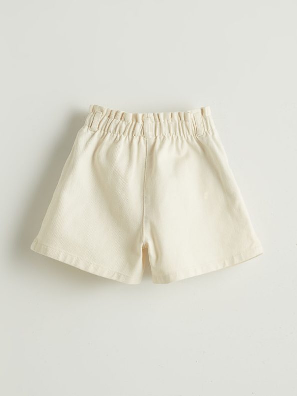 LCW Kids Cream Floral Gabardine Girl's Shorts