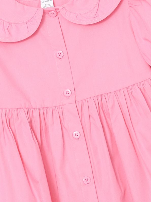 LCW Kids Pink Peter Pan Collar Poplin Dress