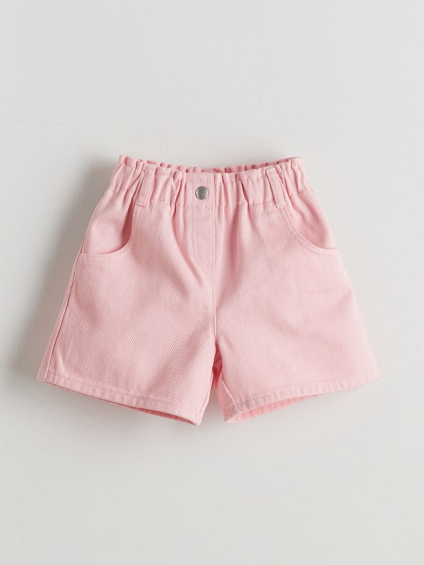 LCW Kids Pink Elastic Waist Basic Girls' Shorts