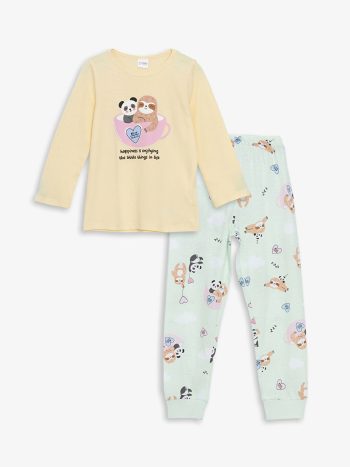 Girls' Bike Neck Blouse and Leggings Set