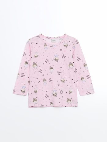 LCW Kids Pink Printed Girls Pajama Set