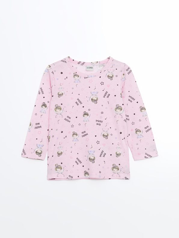 LCW Kids Pink Printed Girls Pajama Set