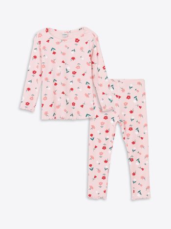 Floral Girls' Crinkle Blouse and Shorts Set