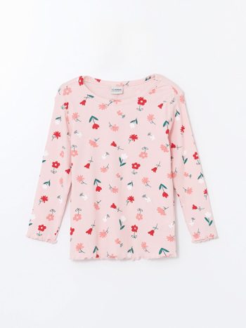 Floral Girls' Crinkle Blouse and Shorts Set