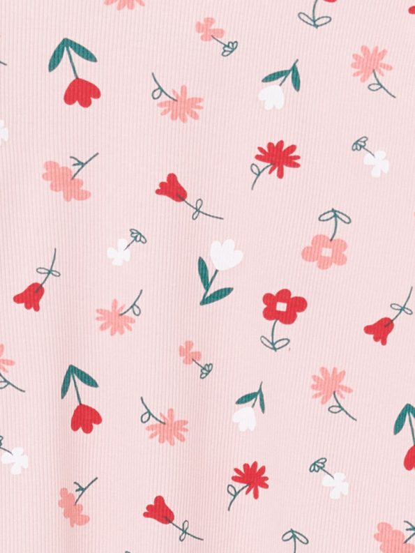 Floral Girls' Crinkle Blouse and Shorts Set