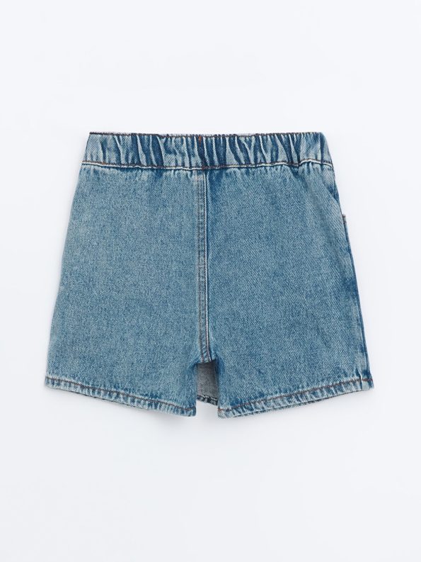 LCW Kids Blue Elastic Waist Girls' Jean Skirt Shorts