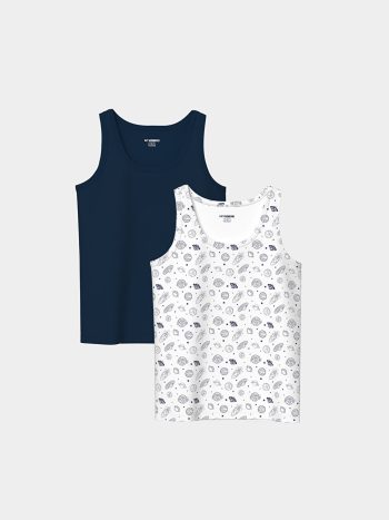 Batman Print Crew Neck Boys' Tank Top Set