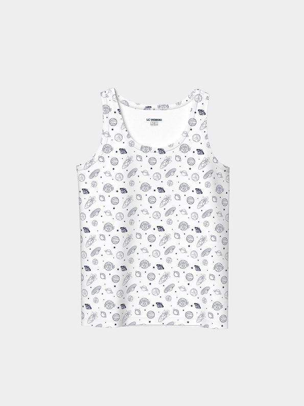 Batman Print Crew Neck Boys' Tank Top Set