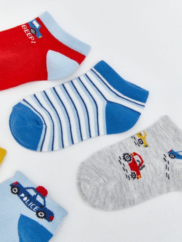 LCW Baby Blue Printed Baby Boy Sock Set - 5 Pairs