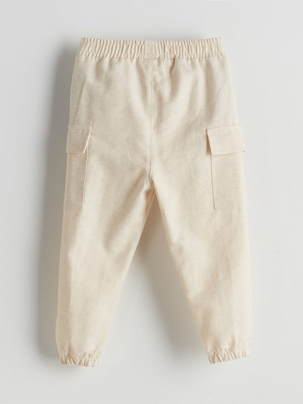 LCW Baby Ecru Linen Blend Cargo Pants for Boys