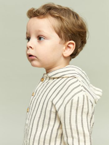 LCW Baby Cream Hooded Baby Boy Sweatshirt and Pants Set