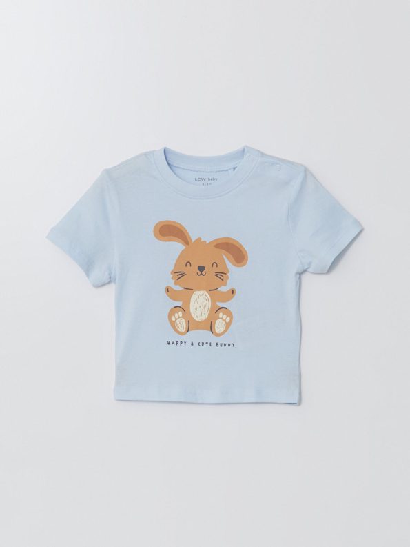 LCW Baby Blue Boys' T-Shirt and Shorts Set