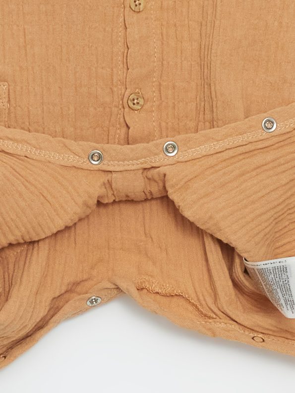 LCW Baby Brown Basic Long Sleeve Bodysuit for Boys