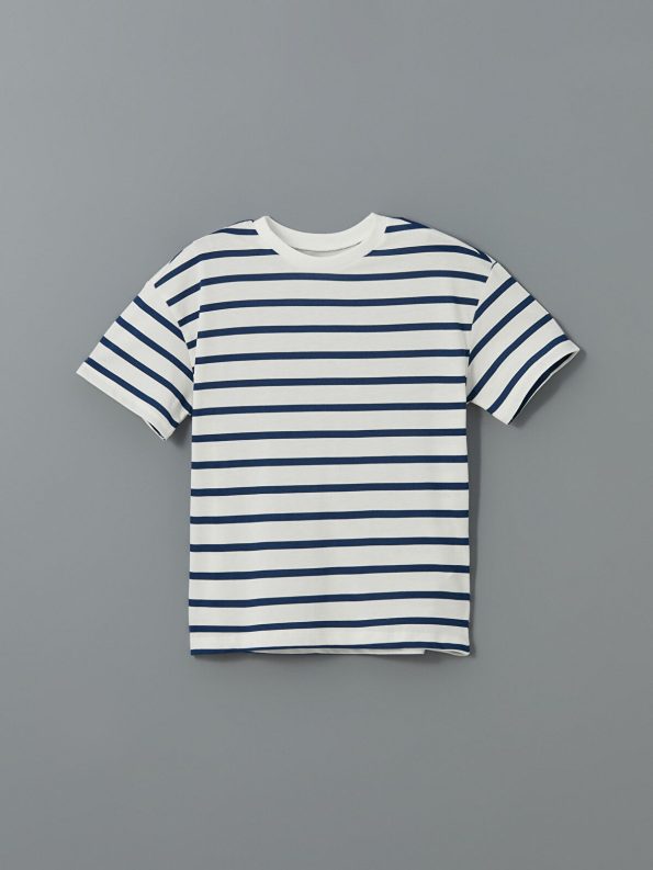 LCW Kids Cream Striped Boys' T-Shirt Set with Sweatpants