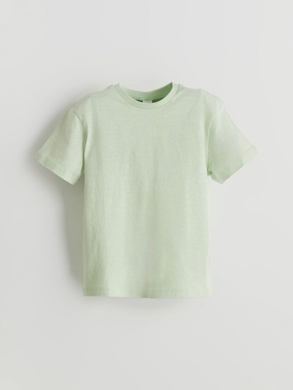 LCW Kids Green Crew Neck Basic Boys T-Shirt