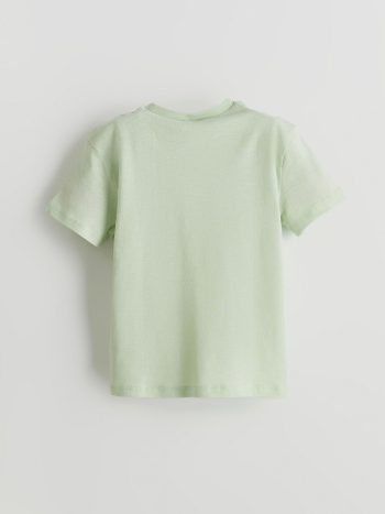 LCW Kids Green Crew Neck Basic Boys T-Shirt