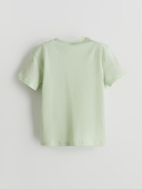 LCW Kids Green Crew Neck Basic Boys T-Shirt