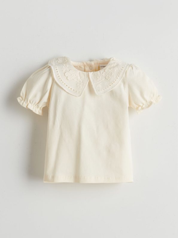 LCW Baby Brown Embroidered Girl Baby Blouse and Dress Set