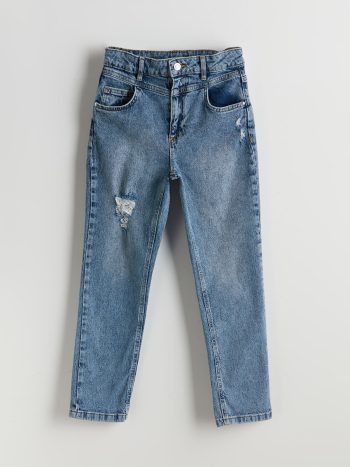 Adjustable Waist Blue Jeans for Girls