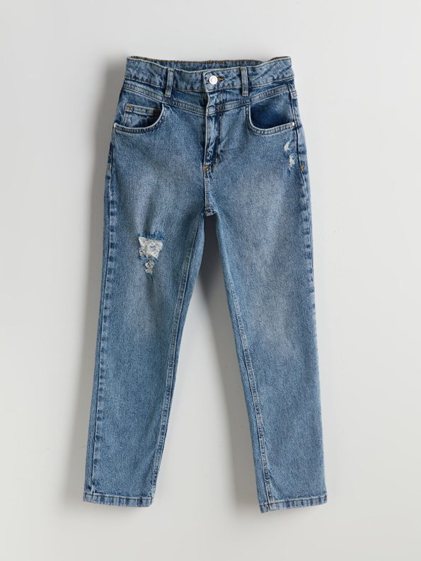 Adjustable Waist Blue Jeans for Girls