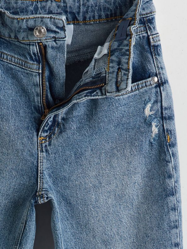 Adjustable Waist Blue Jeans for Girls