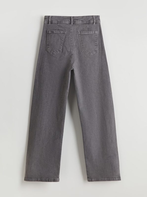 LCW Kids Adjustable Waistband Gray Girls' Denim Pants