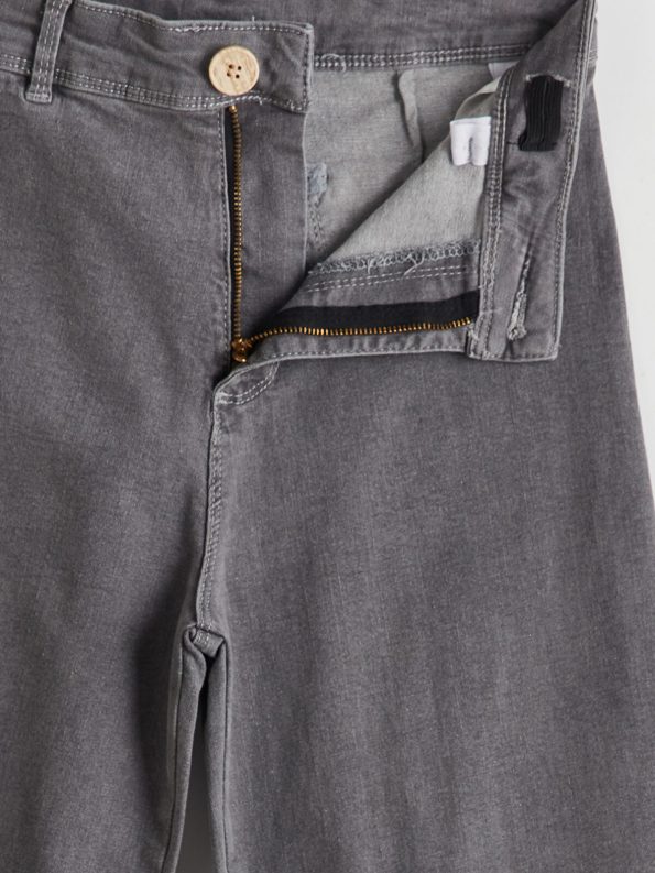 LCW Kids Adjustable Waistband Gray Girls' Denim Pants