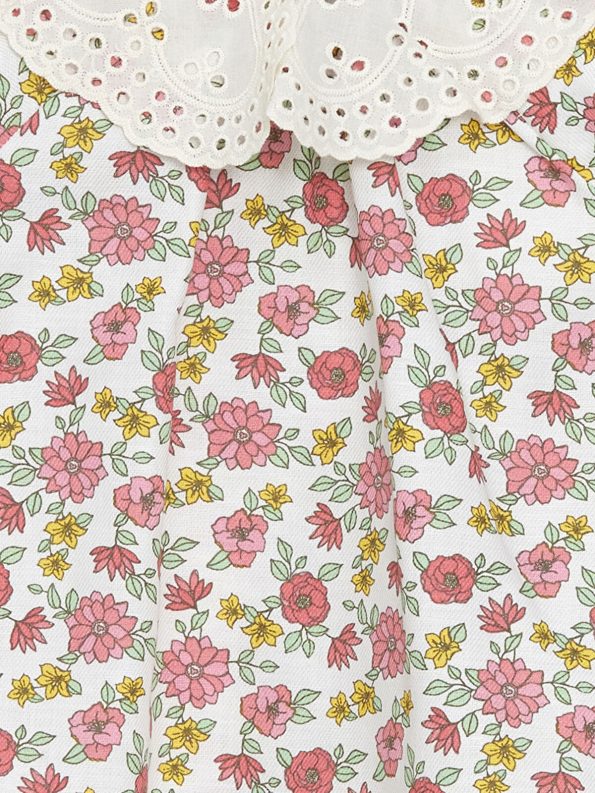 LCW Baby Ecru Peter Pan Collar Long Sleeve Floral Dress