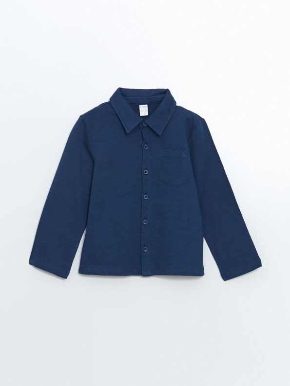 LCW Kids Indigo Basic Boys Shirt and Pants Set