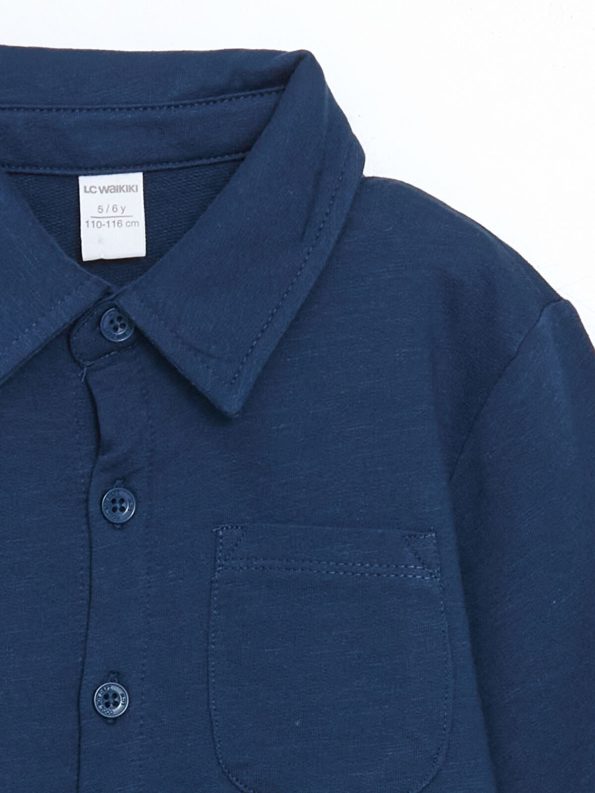 LCW Kids Indigo Basic Boys Shirt and Pants Set
