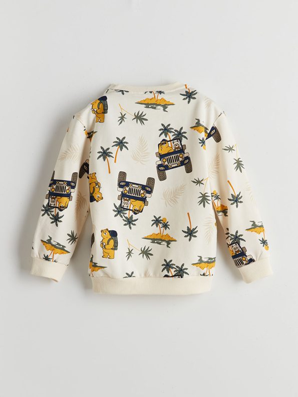 LCW Kids Green Printed Crew Neck Sweatshirt for Boys - Set of 2