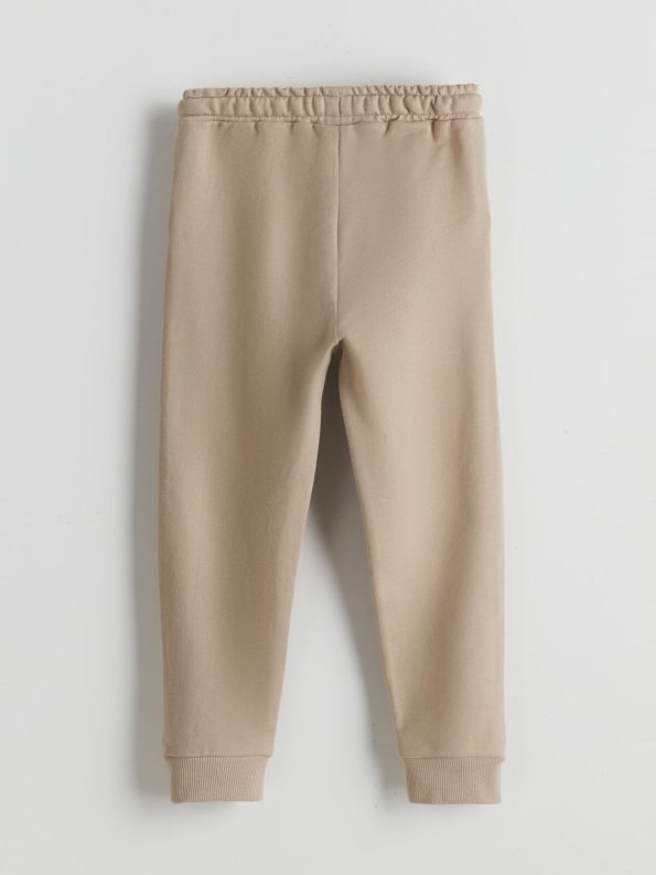 LCW Kids Beige Elastic Waist Jogger Pants for Baby Boys