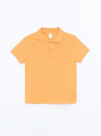 LCW Kids Orange Polo Collar Basic Boys T-Shirt