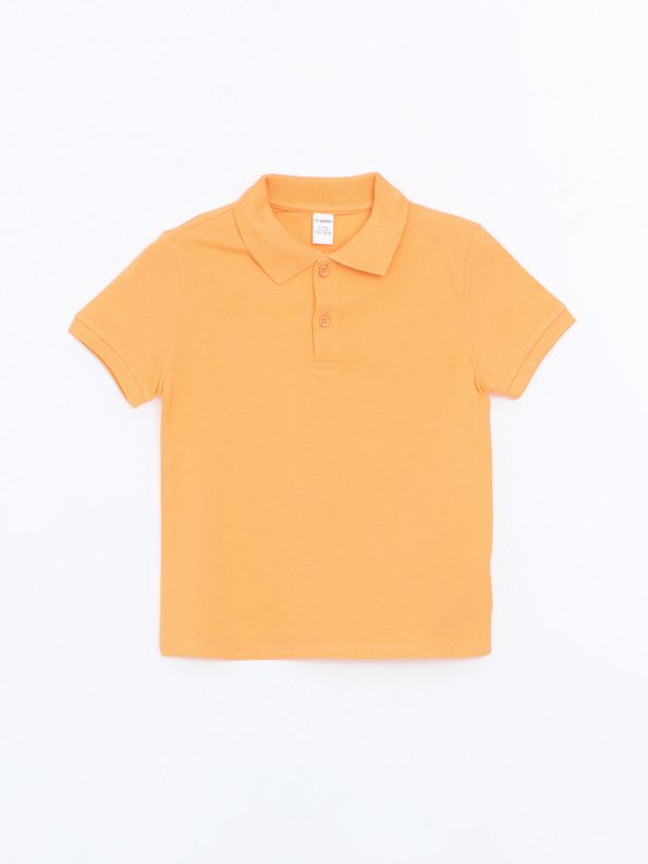 LCW Kids Orange Polo Collar Basic Boys T-Shirt