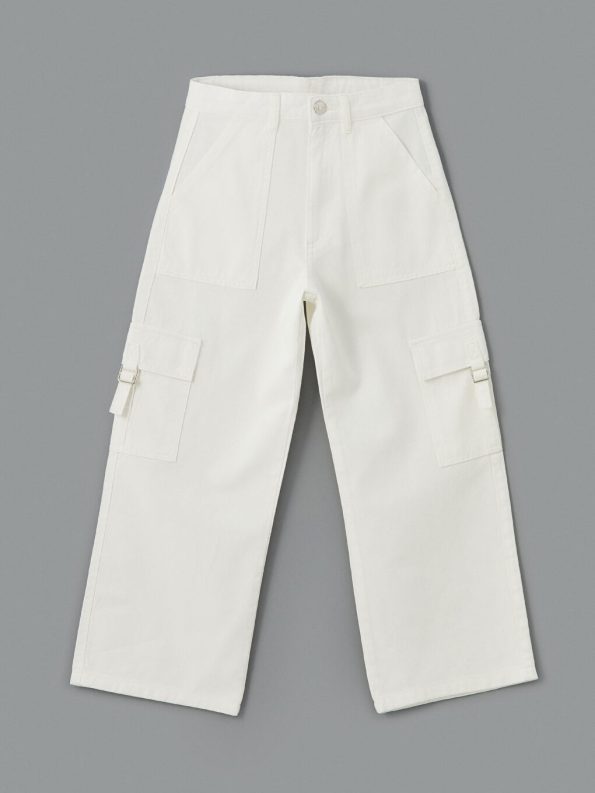 Adjustable Waist Girls' Denim Pants