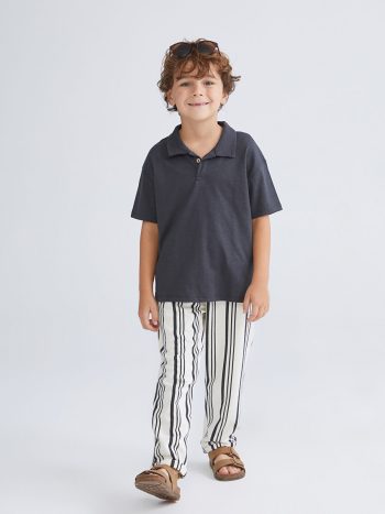LCW Kids Charcoal Polo Shirt and Pants Set for Boys