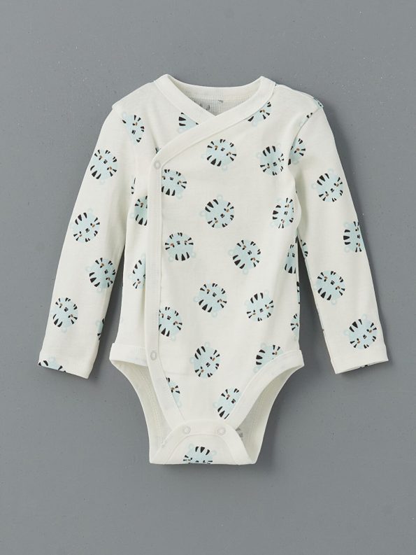 LCW Baby Cream Long Sleeve Printed Hospital Exit Set for Boys